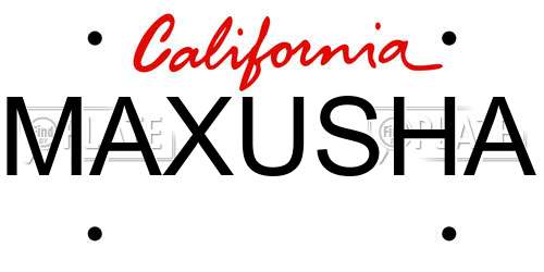 MAXUSHA California License Plate