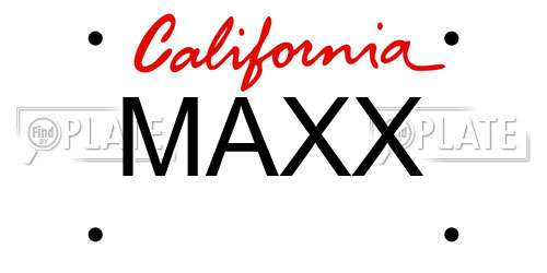 MAXX California License Plate