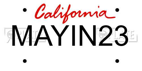 MAYIN23 California License Plate