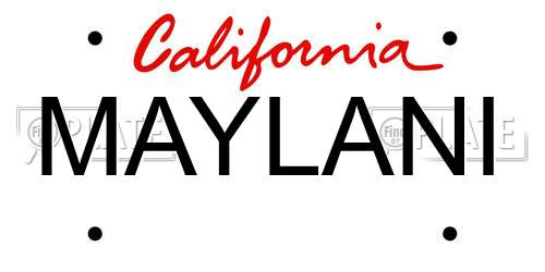 MAYLANI California License Plate