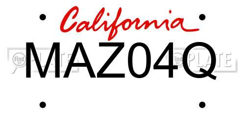 MAZ04Q California License Plate