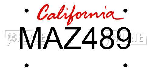 MAZ489 California License Plate