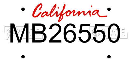 MB26550 California License Plate