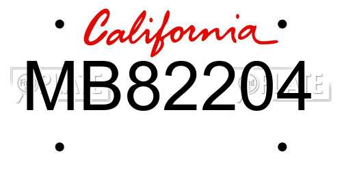 MB82204 California License Plate