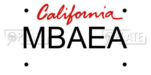 MBAEA California License Plate