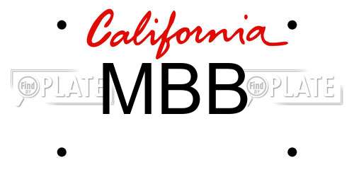 MBB California License Plate