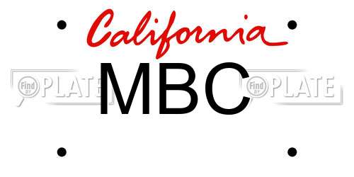 MBC California License Plate