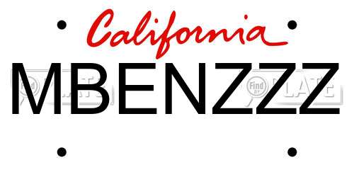 MBENZZZ California License Plate