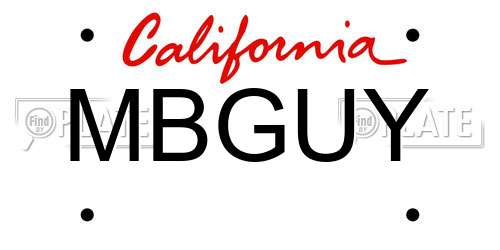 MBGUY California License Plate
