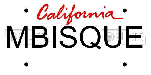 MBISQUE California License Plate