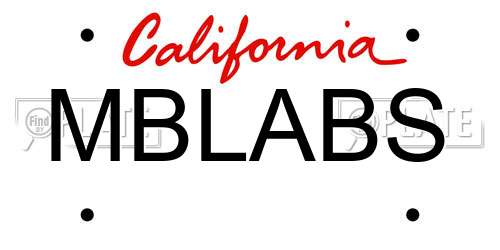 MBLABS California License Plate