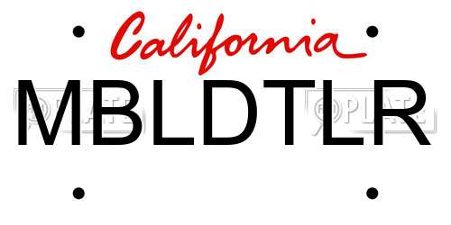 MBLDTLR California License Plate