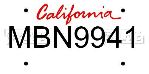 MBN9941 California License Plate