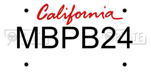 MBPB24 California License Plate