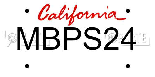 MBPS24 California License Plate