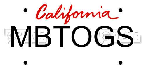MBTOGS California License Plate
