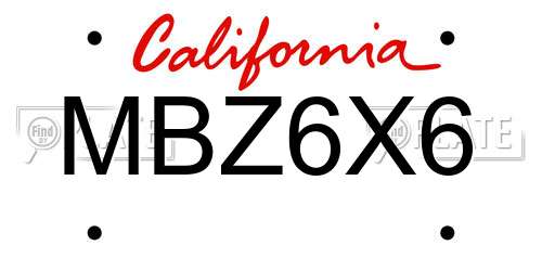 MBZ6X6 California License Plate