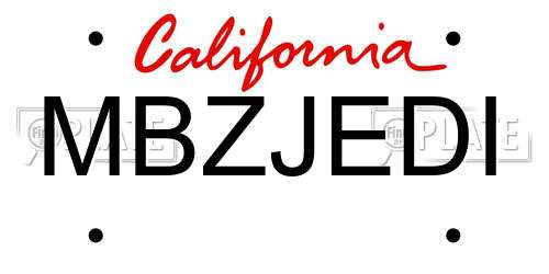MBZJEDI California License Plate