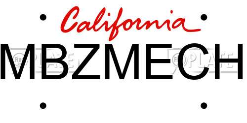 MBZMECH California License Plate