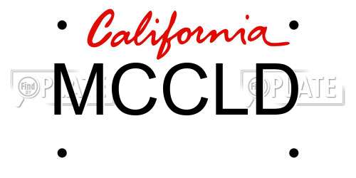 MCCLD California License Plate