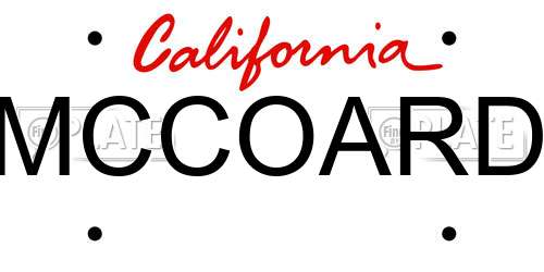 MCCOARD California License Plate