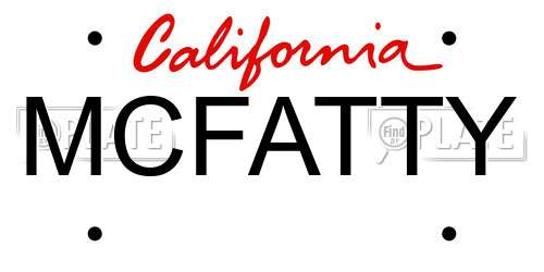 MCFATTY California License Plate