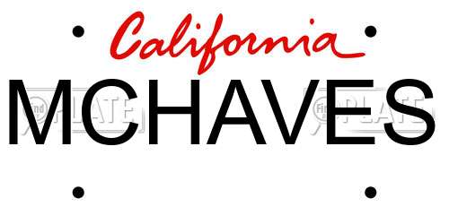 MCHAVES California License Plate