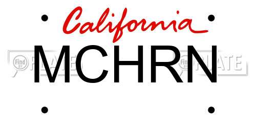 MCHRN California License Plate