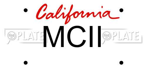 MCII California License Plate