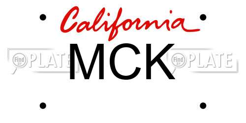 MCK California License Plate