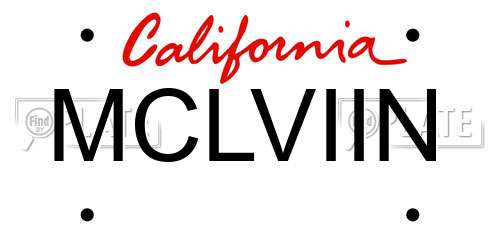 MCLVIIN California License Plate