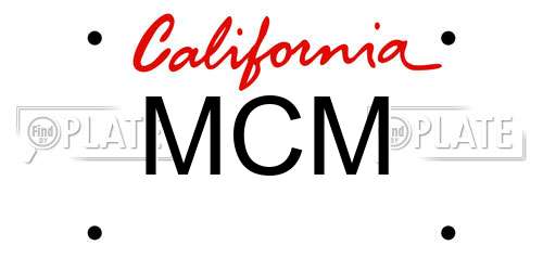 MCM California License Plate