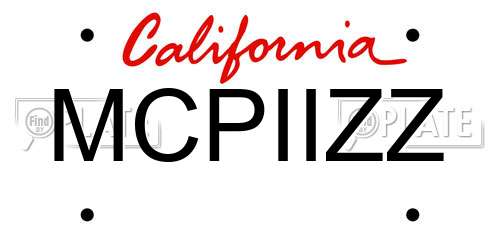 MCPIIZZ California License Plate