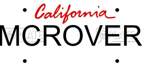 MCROVER California License Plate