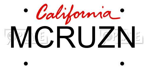 MCRUZN California License Plate