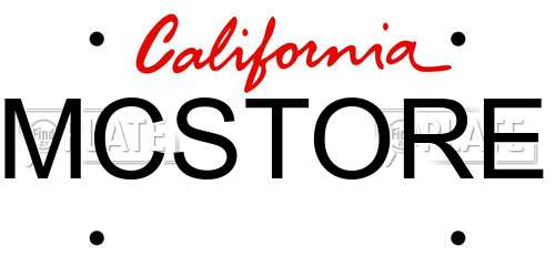 MCSTORE California License Plate