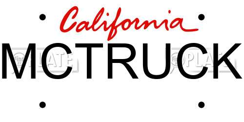 MCTRUCK California License Plate