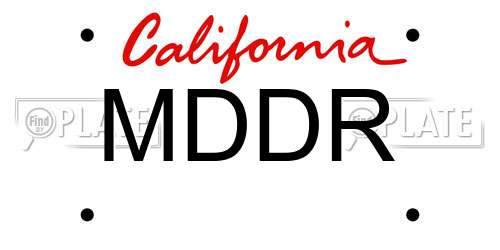 MDDR California License Plate