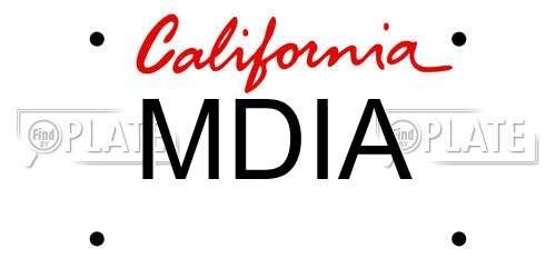 MDIA California License Plate