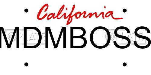 MDMBOSS California License Plate