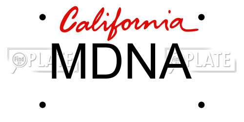MDNA California License Plate