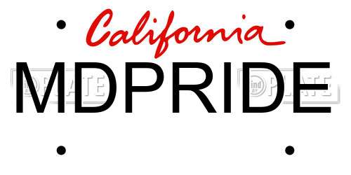 MDPRIDE California License Plate