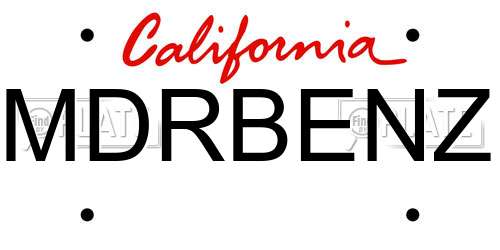 MDRBENZ California License Plate