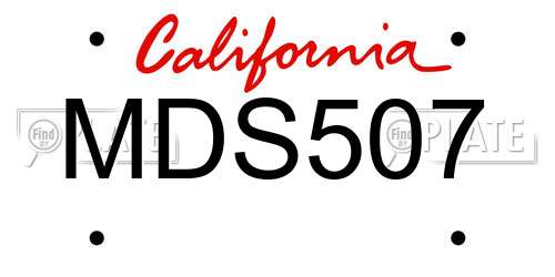 MDS507 California License Plate