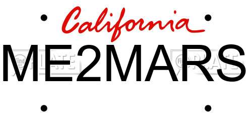 ME2MARS California License Plate