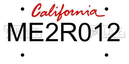 ME2R012 California License Plate