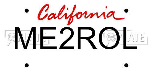 ME2ROL California License Plate