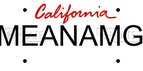 MEANAMG California License Plate