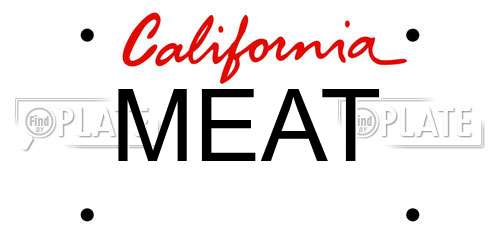 MEAT California License Plate