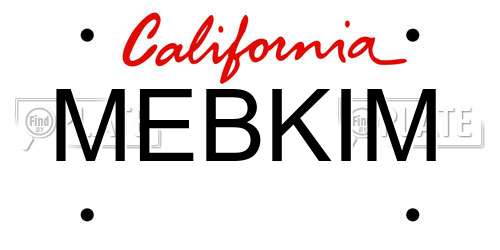 MEBKIM California License Plate